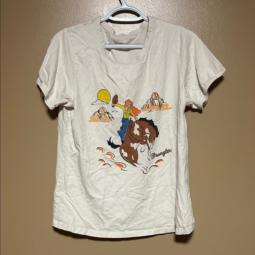 Wrangler Off-White Cowboy Graphic Tee